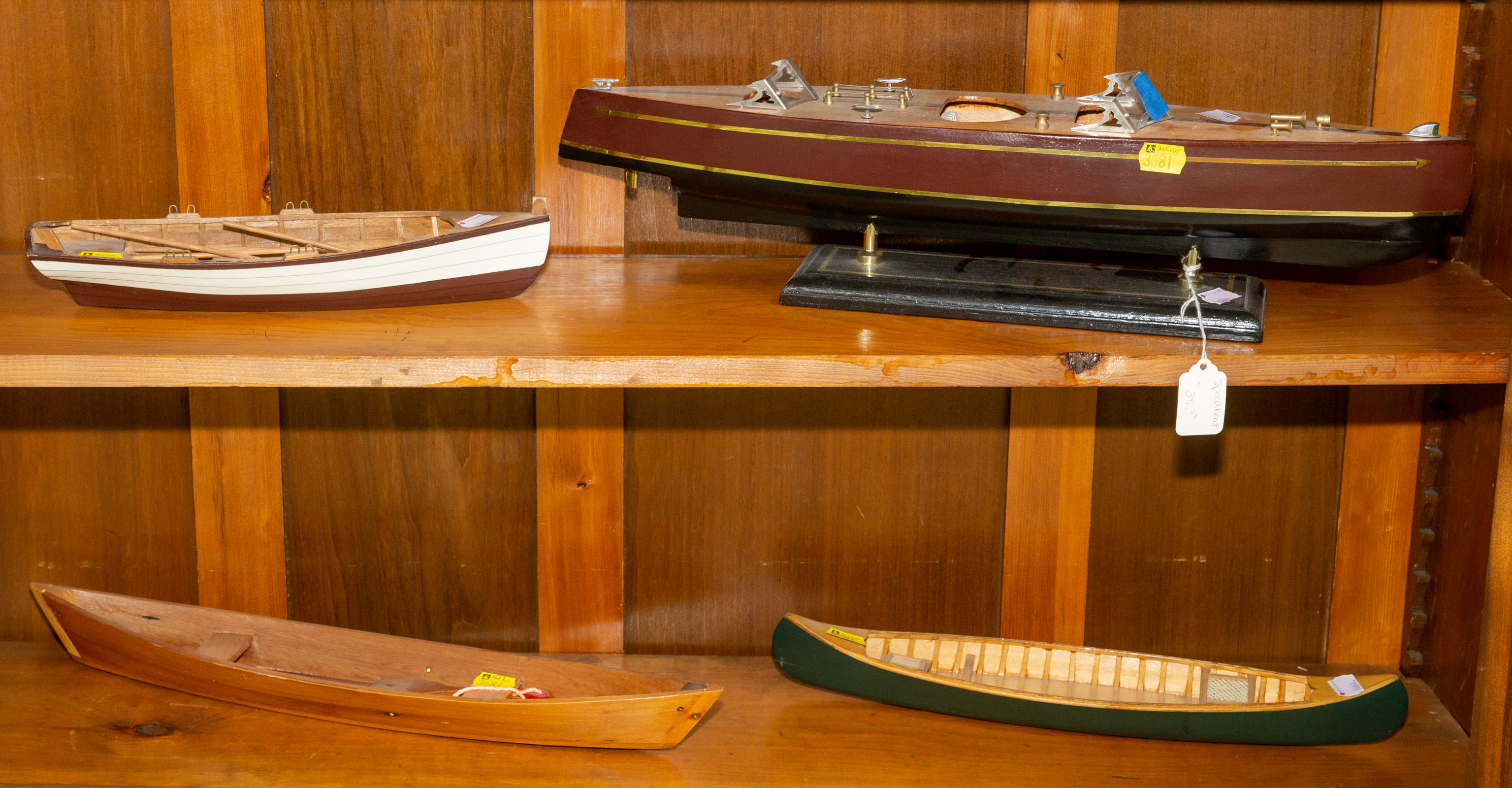 Appraisal: FOUR SCALE MODEL BOATS Hand-crafted late th century including a