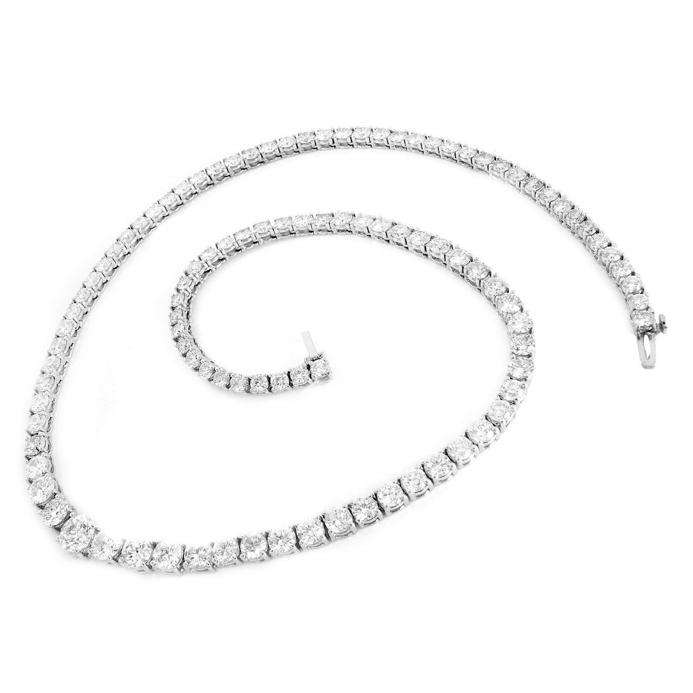 Appraisal: ct Diamond and K Gold Riviera Necklace Contemporary Carat Graduated