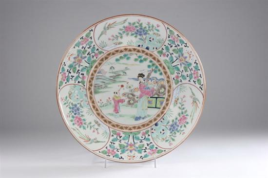 Appraisal: JAPANESE POLYCHROME PORCELAIN CHARGER Meiji period Floral decoration PROVENANCE Estate