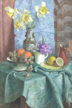 Appraisal: Bela Kontuly Hungarian - Still Life with Daffodils Oil on