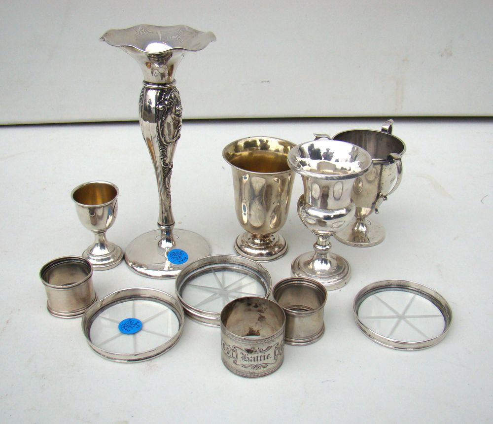 Appraisal: LOT OF STERLING SILVER AND SILVER PLATED HOLLOWWARE th CenturyBy