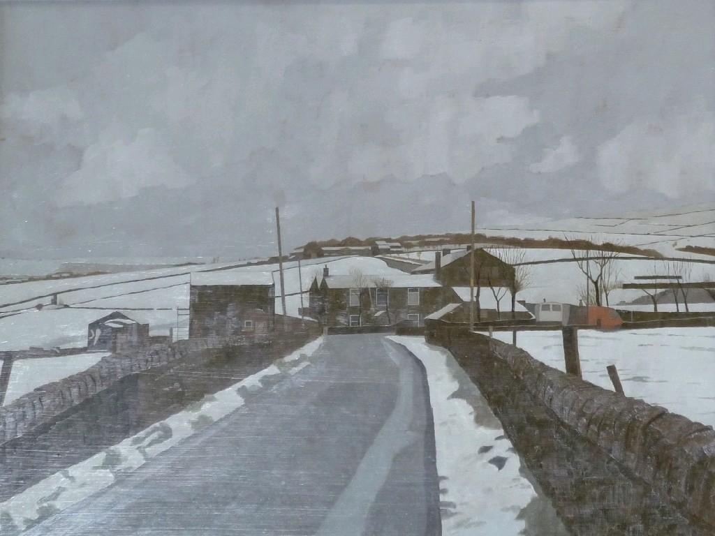 Appraisal: RUSSELL HOWARTH b OIL PAINTING ON BOARD 'Butterhouse Saddleworth'signed x