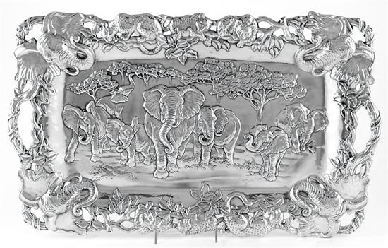 Appraisal: Elephant serving tray by Arthur Court L W Provenance Property