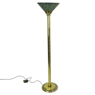 Appraisal: Attributed to Mastercraft Polished Brass and Polychrome Floor Lamp Attributed