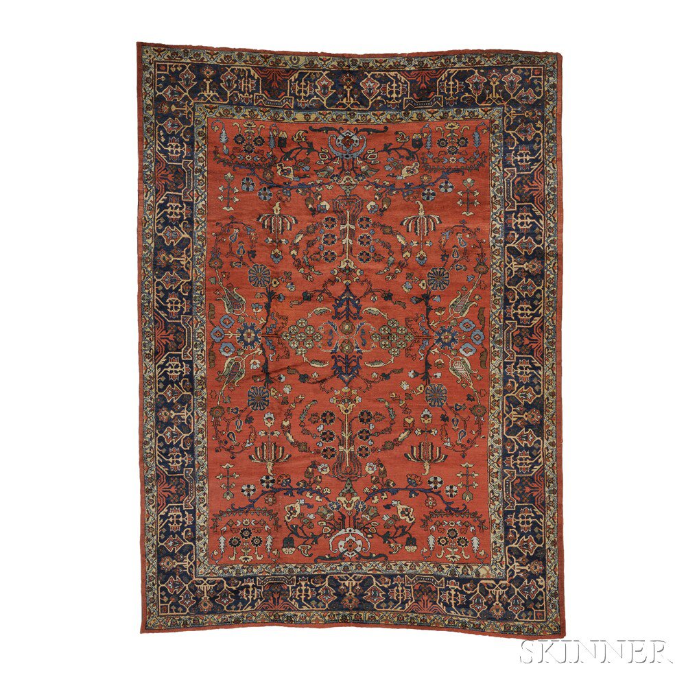 Appraisal: Mahal Carpet West Persia early th century overall blossoming vines