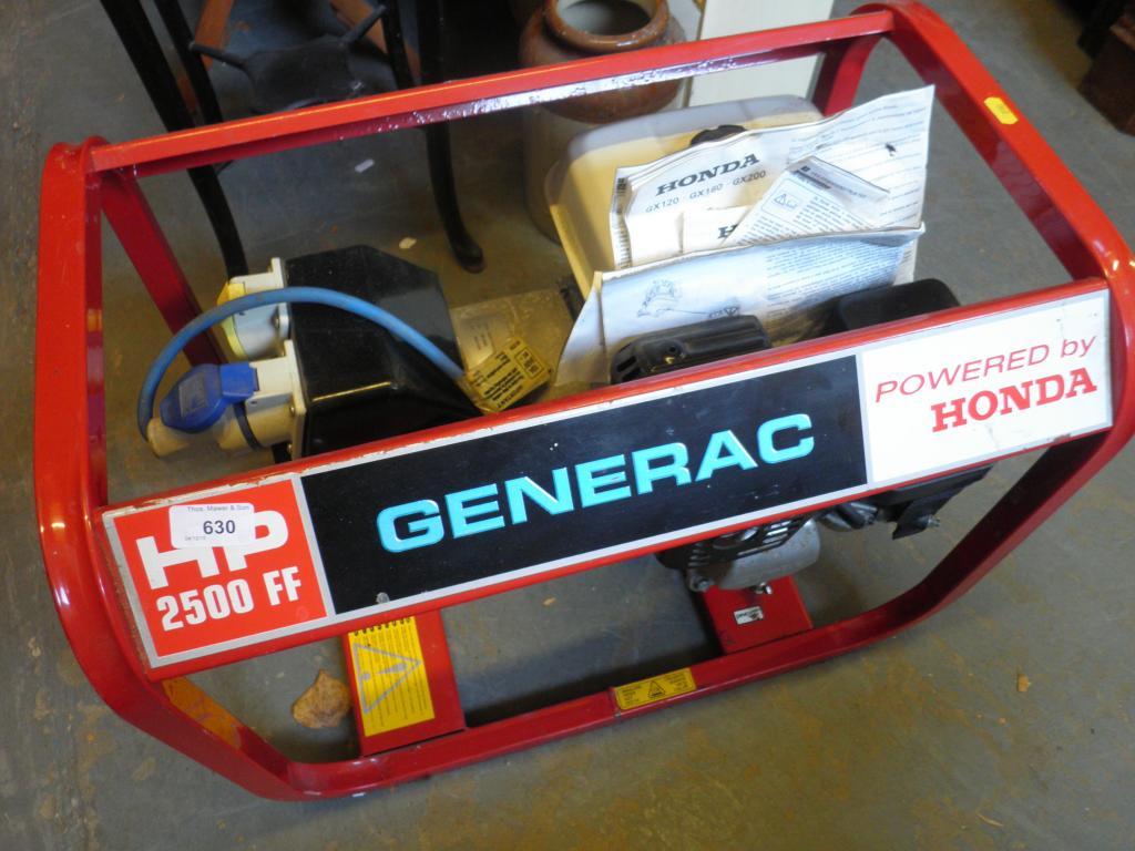 Appraisal: A Generac HP FF generator with a Honda engine