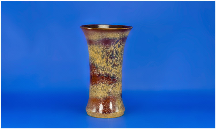 Appraisal: Lancastrian Vase Chimney Shape mottled brown colour inches in height