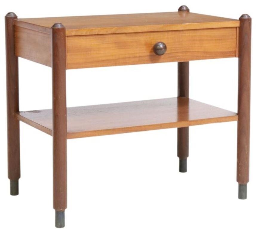 Appraisal: Mid-century modern nightstand c s having single drawer over open