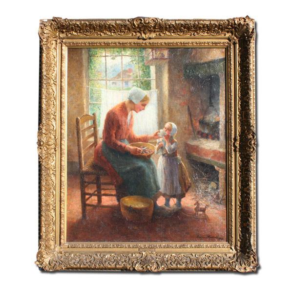 Appraisal: MULLERT Eugene Dutch-American - ''Mother Child by a Sunlit Window''