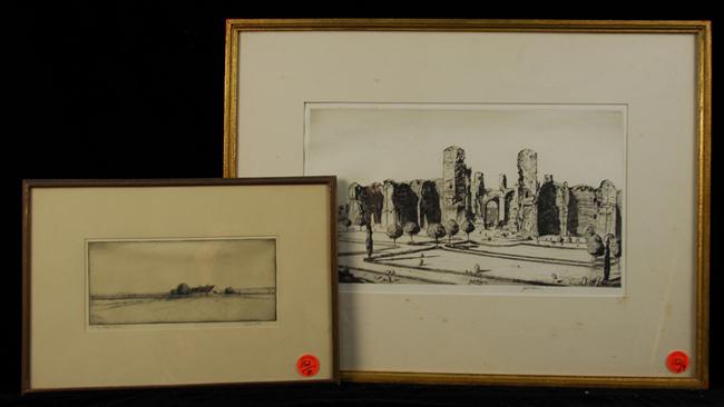 Appraisal: COLLECTION OF FOUR LANDSCAPE ETCHINGS including J Andre Smith County