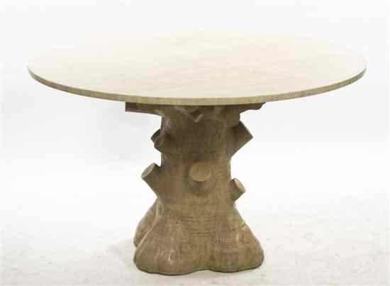 Appraisal: A Ceramic and Marble Dining Table the circular marble top