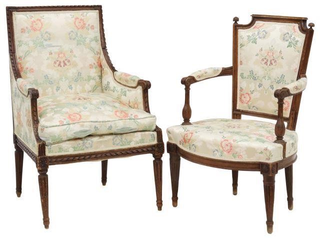 Appraisal: lot of French Louis XVI style armchairs th c having