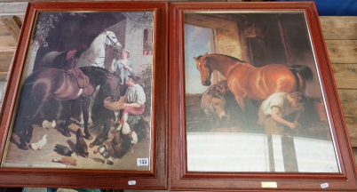 Appraisal: Two large framed prints J F Herring SNR- Feeding the