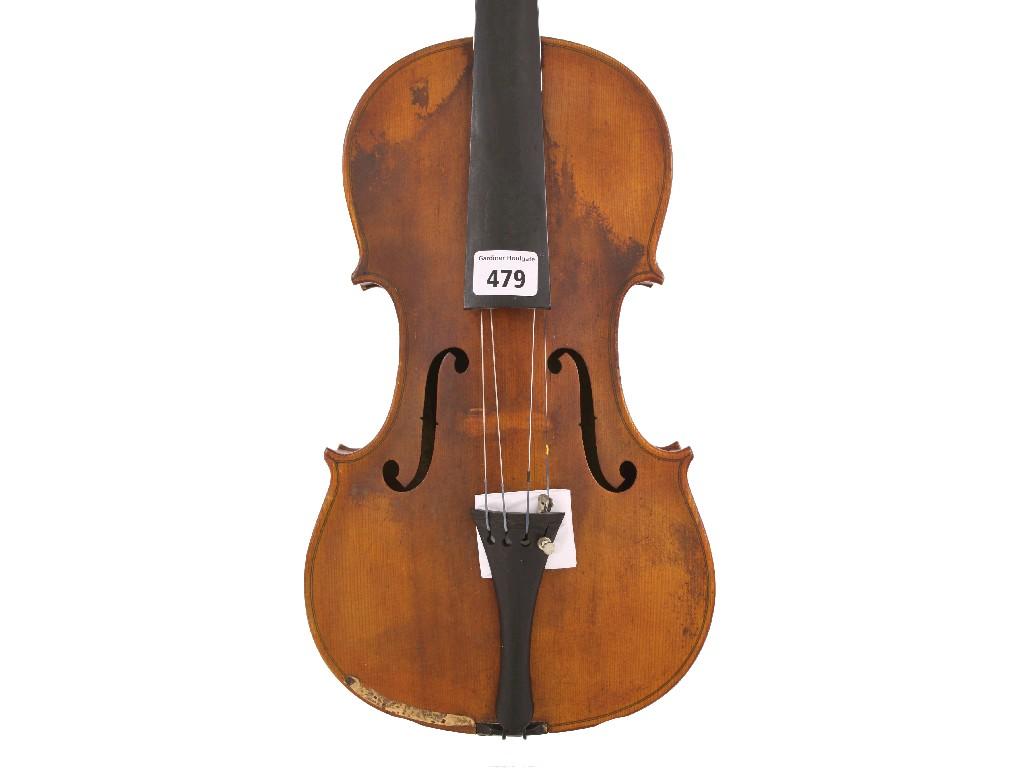 Appraisal: Violin labelled Ignacio Fleta-Barcelona cm