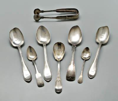 Appraisal: Charleston silver flatware Peter Mood Sr coin teaspoon Hayden Gregg