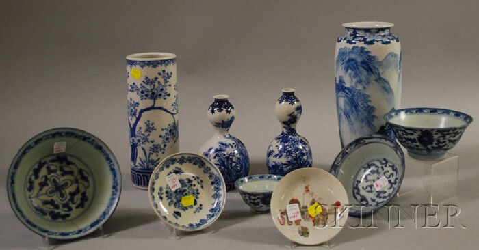 Appraisal: Ten Assorted Asian Decorated Porcelain Table Items including two double