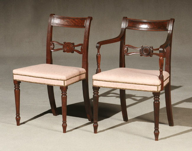 Appraisal: Set of Eight Regency Mahogany Dining Chairs Circa Consisting of