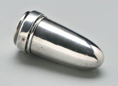 Appraisal: English silver vapor inhaler round bullet shaped case no monogram