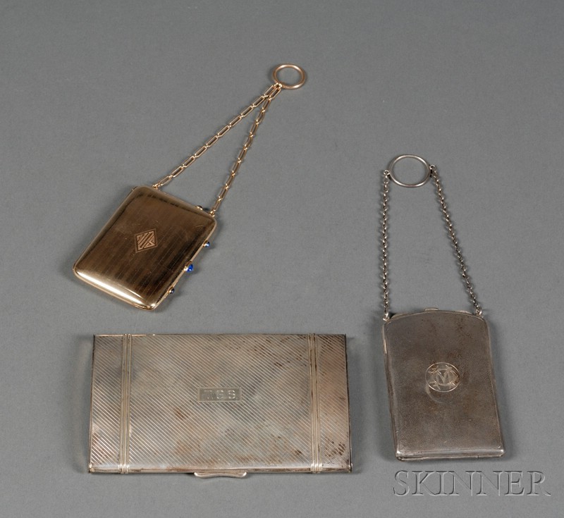 Appraisal: Three Lady's Bags Cigarette Cases a late th early th