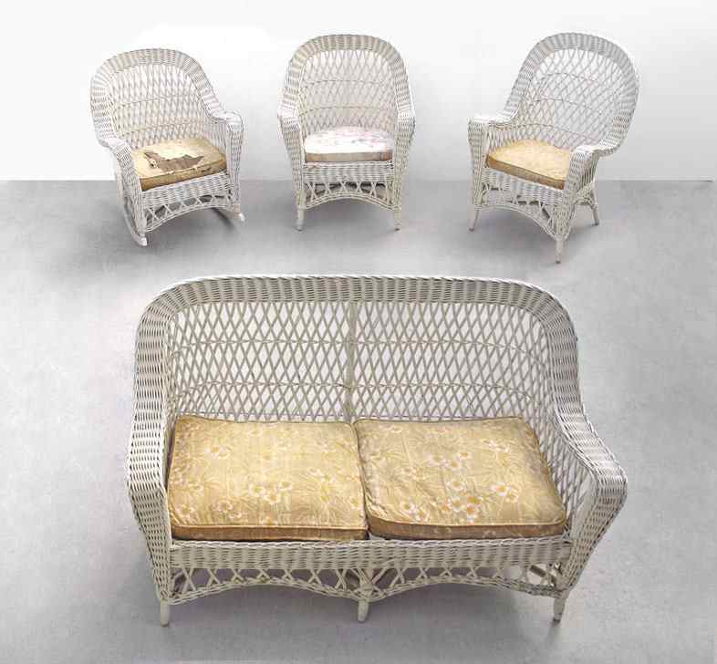 Appraisal: PIECE BAR HARBOR WICKER SUITE Very sturdy set of the