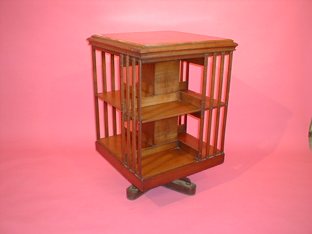 Appraisal: A late Victorian walnut revolving bookcase