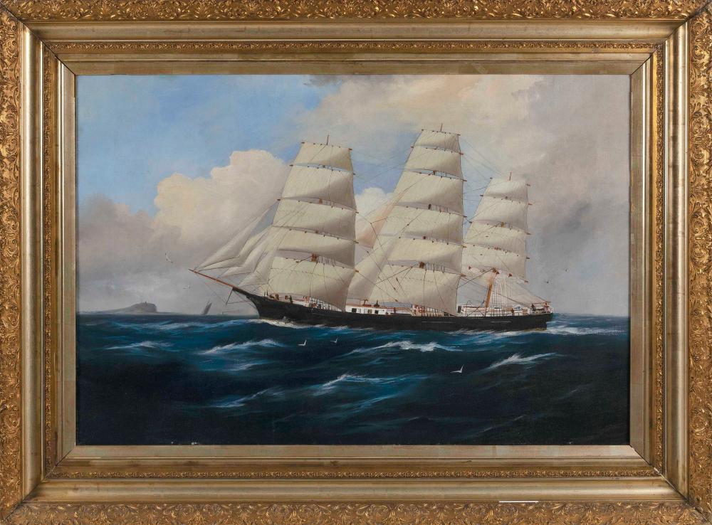 Appraisal: AMERICAN SCHOOL TH CENTURY PORTRAIT OF THE CLIPPER SHIP LANDSEER