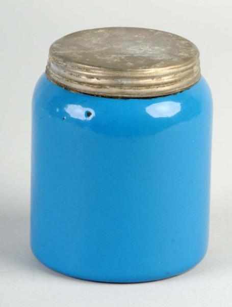 Appraisal: Solid Blue Graniteware Coffee Jar Condition Very Good Size -