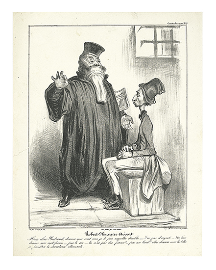 Appraisal: HONOR DAUMIER Robert-Macaire Avocat Lithograph sur blanc x mm x