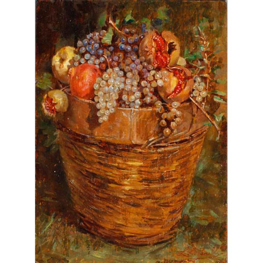 Appraisal: ITALIAN SCHOOL TH CENTURY FRUIT IN BASKET STILL LIFE OIL