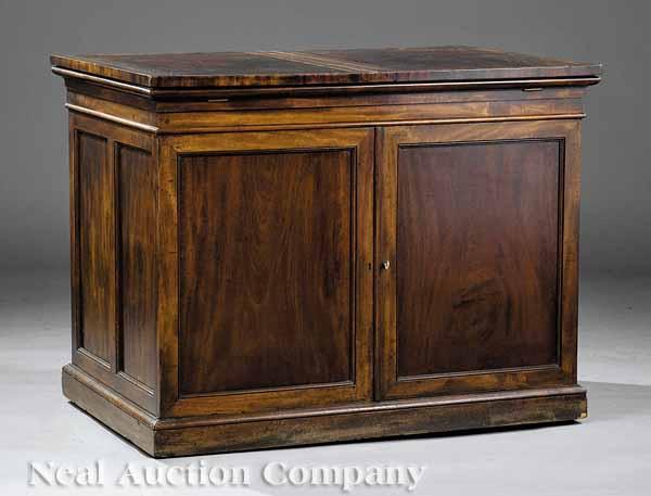 Appraisal: A Very Fine George III Mahogany Architect's Cabinet c hinged