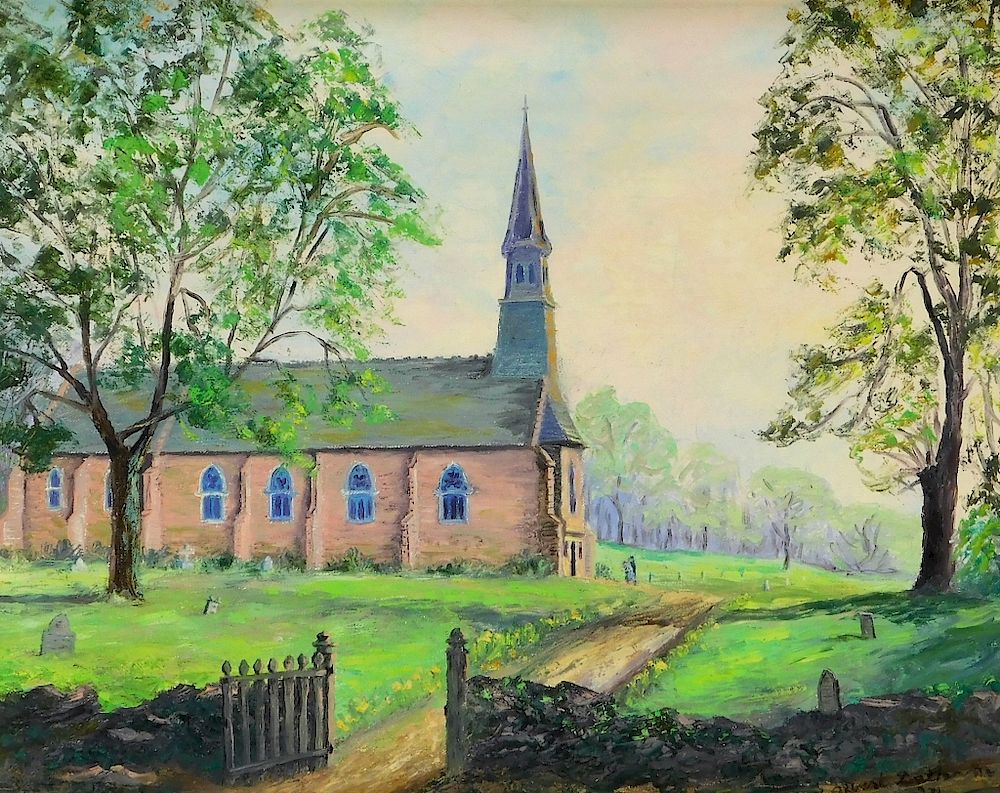 Appraisal: Albert Latham Tuck's Hill Church Landscape Albert Latham Tuck's Hill