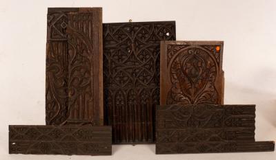 Appraisal: A quantity of carved fragments of panelling the largest cm