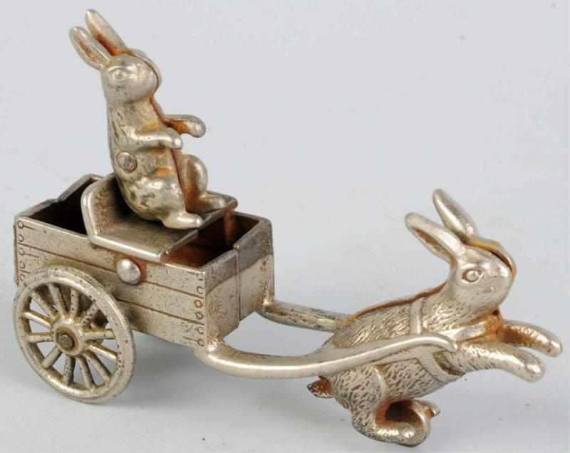 Appraisal: Cast Iron Rabbit-Drawn Cart Toy American Probably made by Shimer