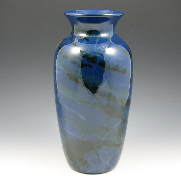 Appraisal: Peters Reed Marbelized vase in deep tones of blue black