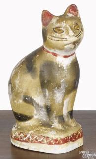 Appraisal: Pennsylvania chalkware cat th c '' h Provenance The Estate