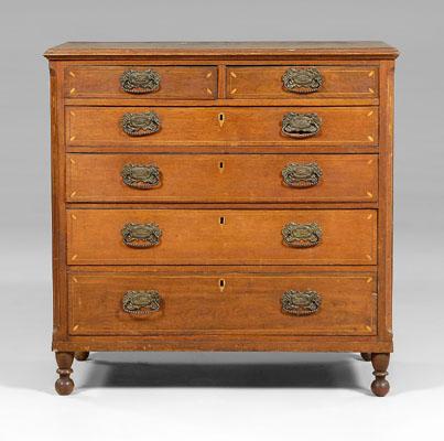 Appraisal: Fine Tennessee Federal inlaid chest walnut with poplar secondary six