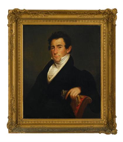 Appraisal: AMERICAN SCHOOL - PORTRAIT OF A SEATED GENTLEMAN Inscribed on