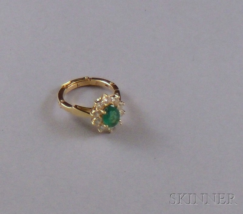 Appraisal: kt Gold Diamond and Emerald Ring size