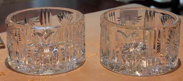 Appraisal: A PAIR OF WATERFORD CUT GLASS WINE BOTTLE COASTERS diameter