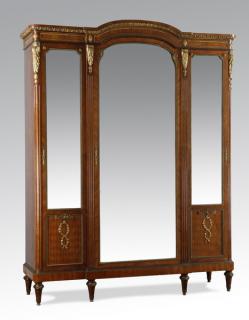 Appraisal: th c French bronze mounted triple door armoire Louis XVI