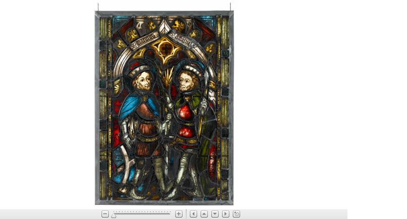 Appraisal: Northern European stained and leaded glass panel th century or