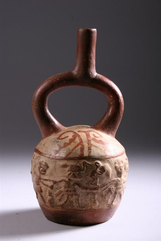 Appraisal: PERUVIAN MOCHE MOCHICA IV STIRRUP VESSEL Circa - A D