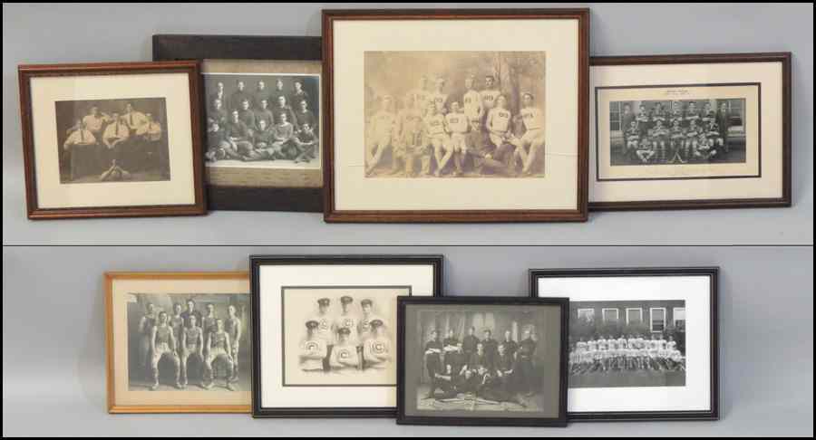 Appraisal: GROUP OF NINE FRAMED VINTAGE SPORTING CLUBS PHOTOGRAPHIC PRINTS Assorted