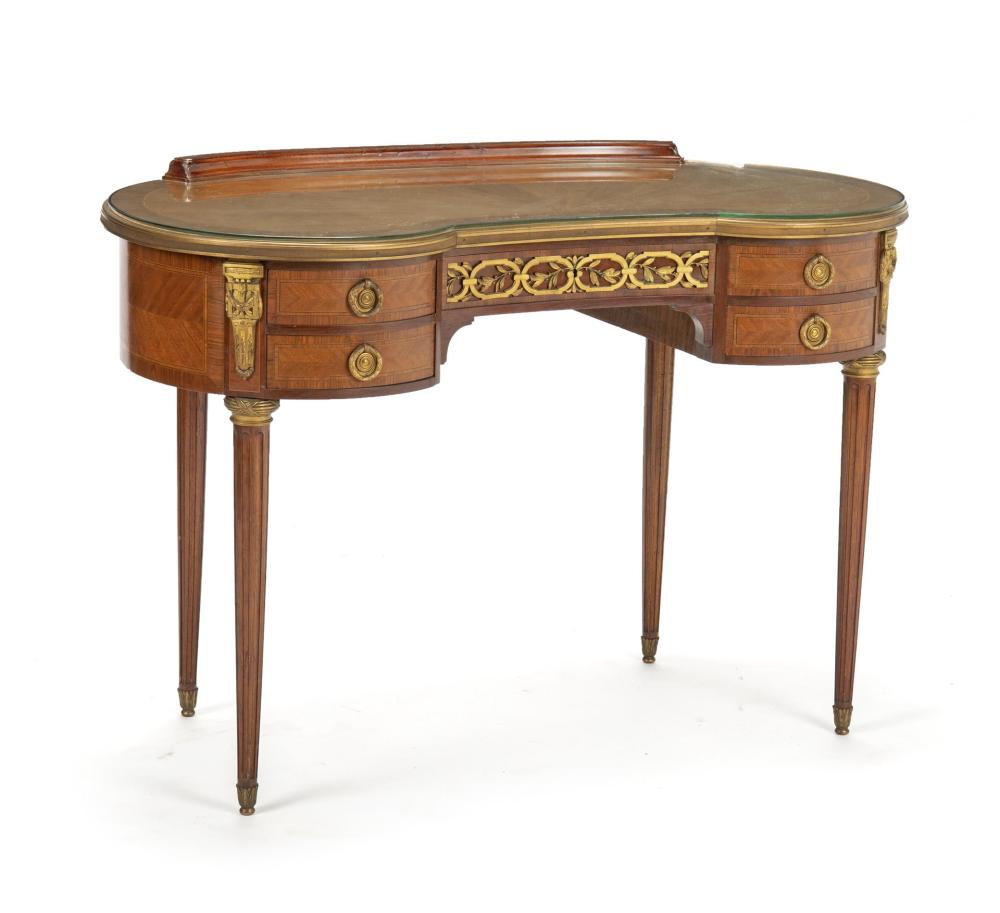 Appraisal: A French kidney-shaped dressing table Late th early th Century