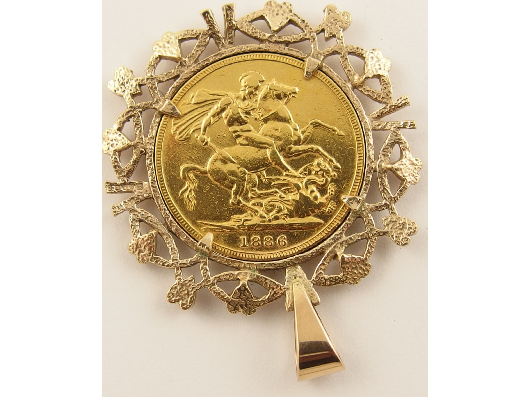 Appraisal: A Victorian full gold sovereign in a ct pendant mount