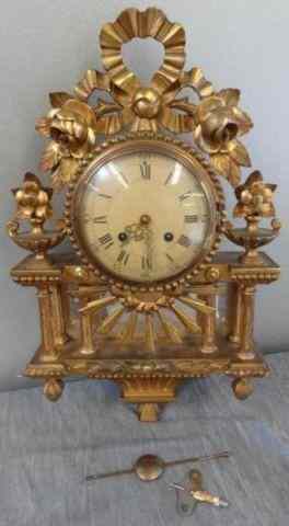 Appraisal: Giltwood Swedish Wall Clock Nice gilding From a Scarsdale NY