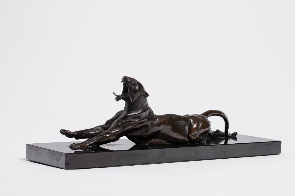 Appraisal: ANNA HYATT HUNTINGTON American - Yawning Tiger bronze signed numbered