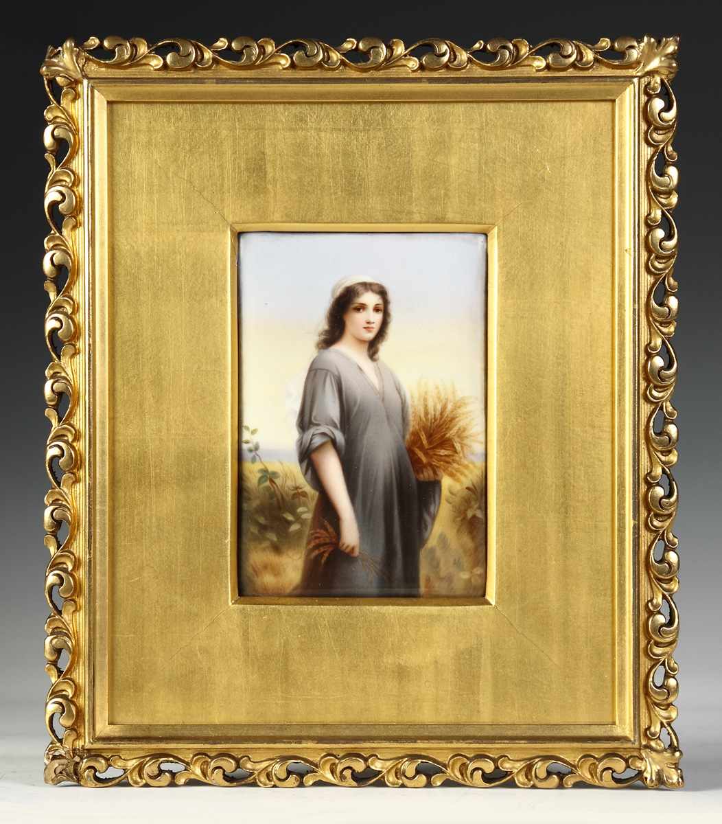 Appraisal: Painting on Porcelain of Ruth Giltwood frame Condition Excellent Dimensions