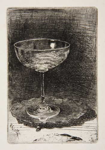 Appraisal: JAMES A M WHISTLER The Wine-Glass Etching on antique cream