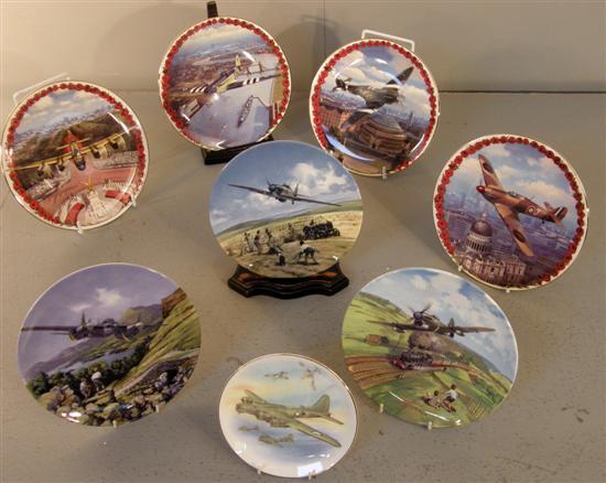 Appraisal: Eight various military plane collectors' plates Canadian Air Force mug